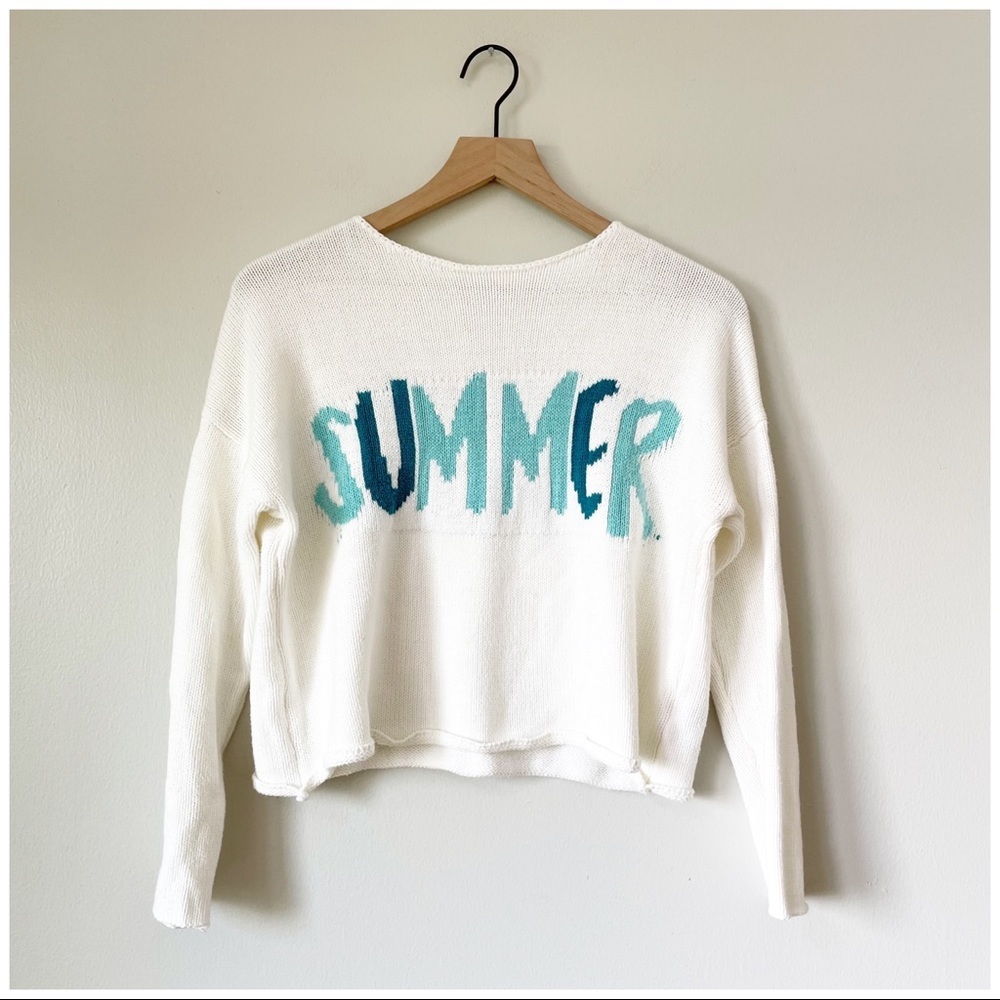 Moon & Madison Summer Cropped Knit Sweater